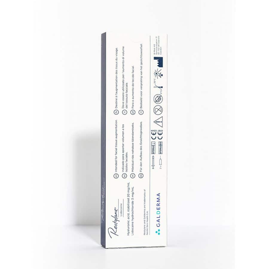 restylane lidocaine back web
